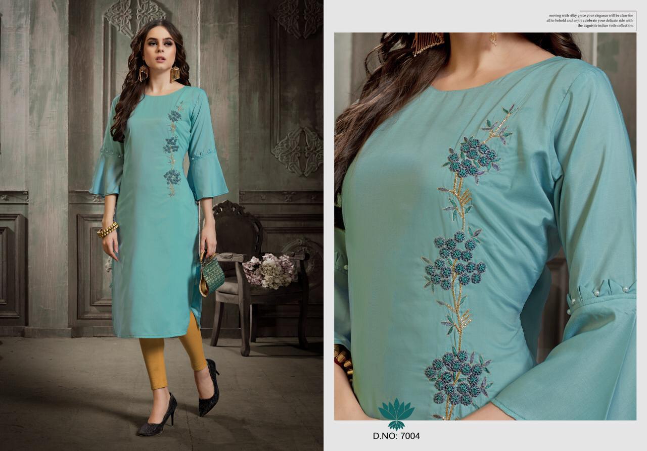 Amaaya Dazzle Latest Designer Embroidery Work Kurti Masleen Collection
